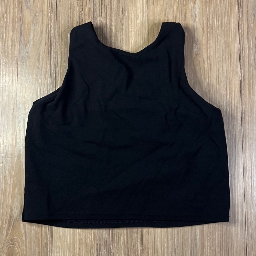 Athleta Womens Tank Top High Neck Racerback Shelf Bra Black XS